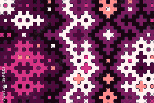 Purple and pink pixel geometric pattern background