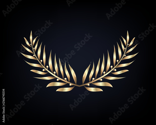 Golden Palm Tree Leaves Symbol