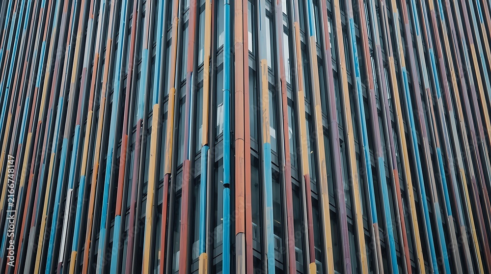Obraz premium Colorful Vertical Lines Forming a Striking Abstract Background.