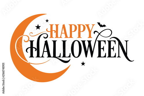 Halloween Typography Design with Spooky Lettering and Festive Autumn Elements