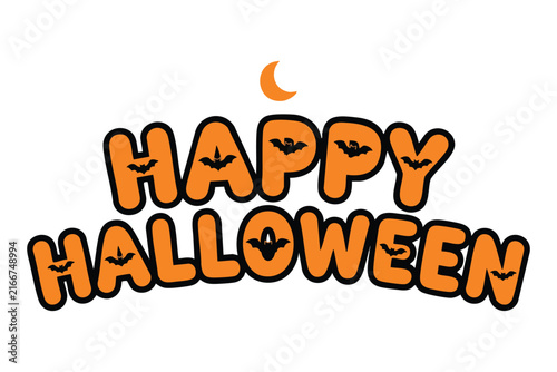 Halloween Typography Design with Spooky Lettering and Festive Autumn Elements