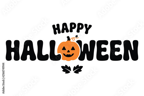 Halloween Typography Design with Spooky Lettering and Festive Autumn Elements