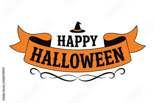 Halloween Typography Design with Spooky Lettering and Festive Autumn Elements