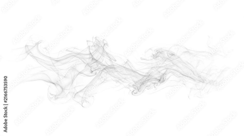Fototapeta premium Elegant white smoke swirls and curves a wispy abstract shape isolated on transparent background