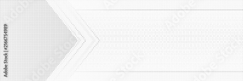 Abstract halftone background with arrow shape pattern, gradient dot texture, vector illustration