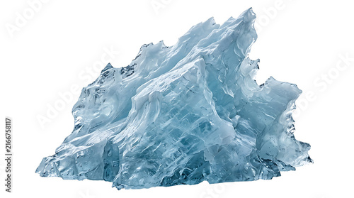 Blue iceberg chunk isolated on transparent background