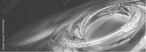 Abstract halftone pattern with swirling vortex effect in black and white, dynamic circular motion texture for modern graphic design