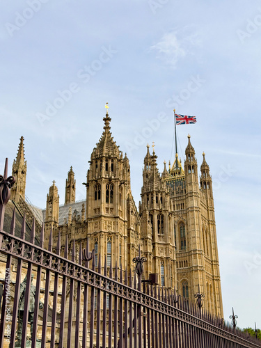 Photography Union Jack flying above the Houses of Parliament