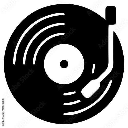 Vinyl Record Player Glpyh Icon
