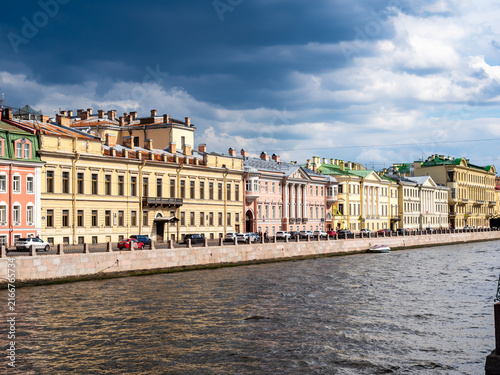 Konstfotografi colorful old buildings in St Petersburg city