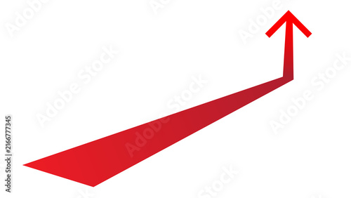 Фотография Dimensional red upward growth arrow showing positive financial trend with dimens