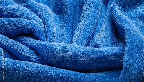 Close Up Soft Blue Microfiber Towel Texture