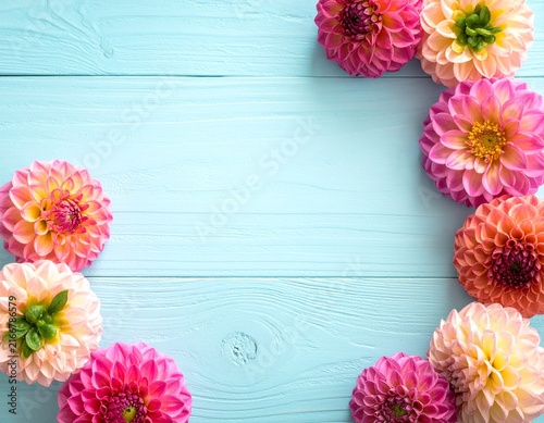 flowers on wooden background
