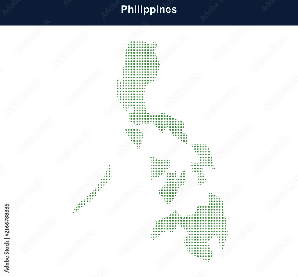 Obraz premium Philippines country map with dotted grid style design Vector