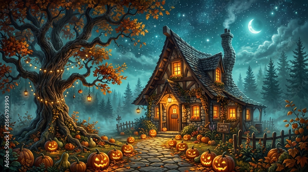 Fototapeta premium halloween pumpkin and pumpkins with ai generative