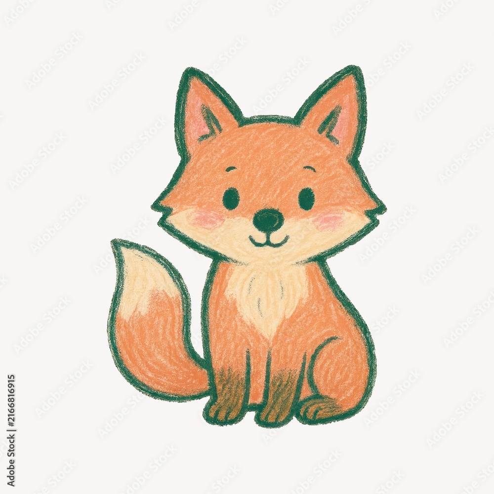 Naklejka premium Cute fox cartoon illustration.