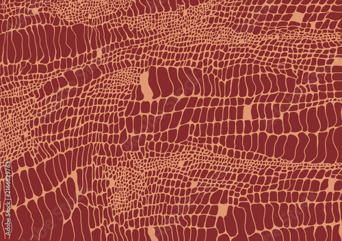 Abstract brown organic texture with irregular interconnected shapes resembling reptile skin or a natural cellular pattern. Flowing lines and varied forms create a rich decorative surface suitable.