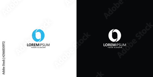 Abstract letter O logo design template with blue swirl circle icon for business branding