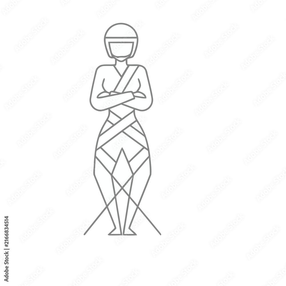 Fototapeta premium Person in harness and helmet icon