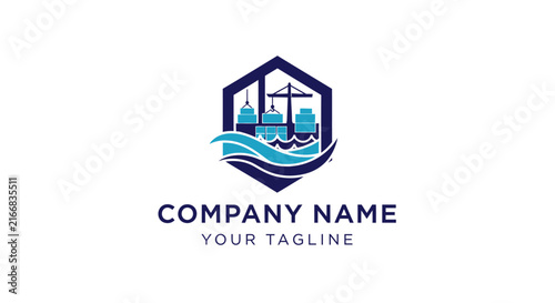 Modern house and wave logo design for real estate company branding.