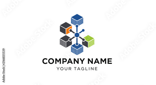 Modern abstract cube logo design for corporate branding.