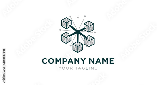 Minimalist geometric cube logo design for modern branding.