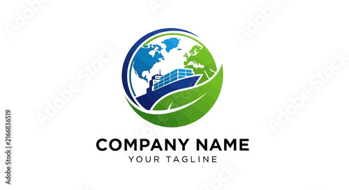 Modern Eco-Friendly Global Business Logo Design Concept.