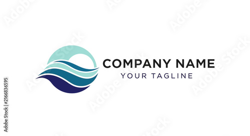 Modern wave logo design for business branding identity.