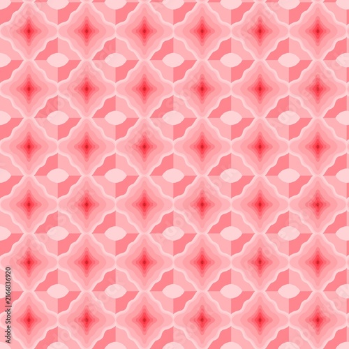 Fotografía Pink geometric diamond layered seamless pattern background, abstract retro tile