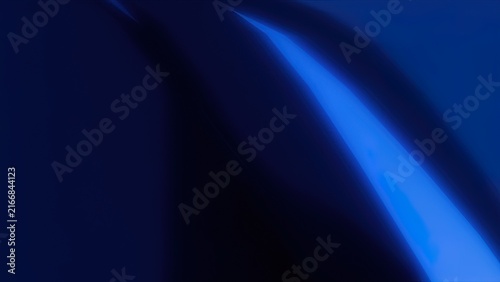 Abstract flowing liquid chrome texture with glossy metallic blue gradient and dynamic motion blur