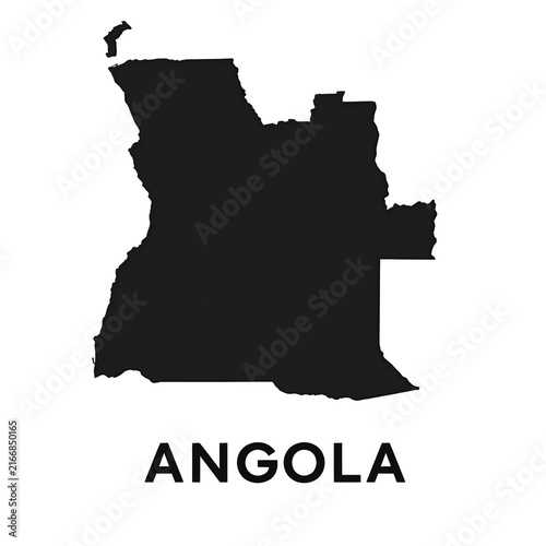 Minimalist black silhouette map of angola