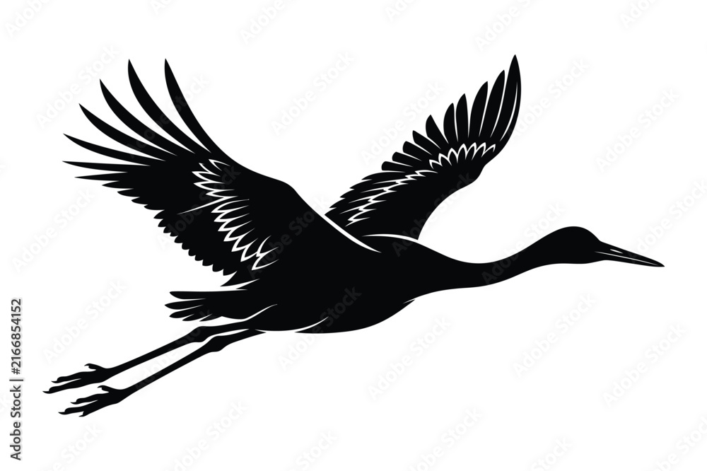 Naklejka premium Flying bird vector illustration showing graceful motion and spread wings