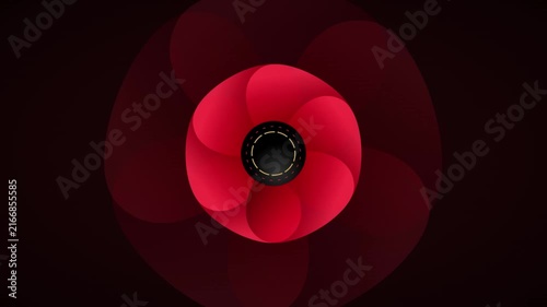 Remembrance Day abstract poppy wreath loop