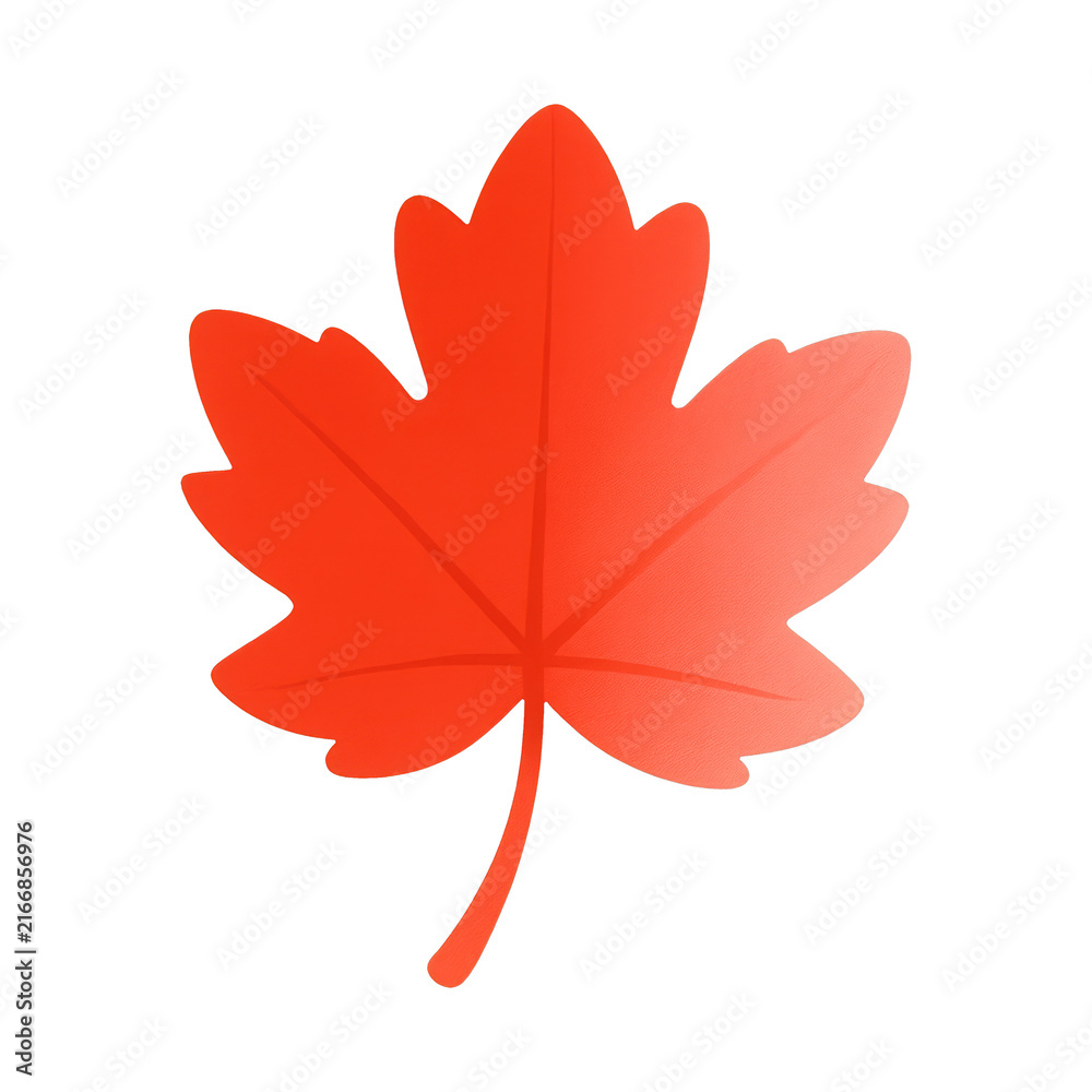 Fototapeta premium PNG Vibrant red maple leaf illustration.