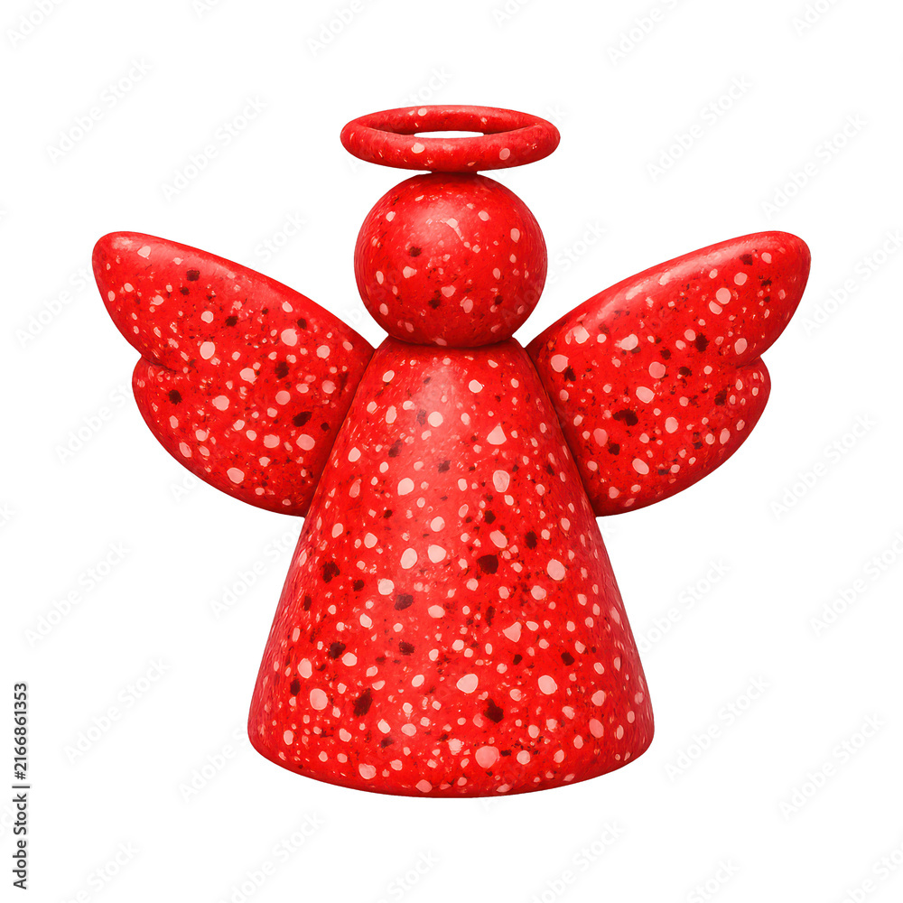 Fototapeta premium PNG Red speckled angel figurine illustration.