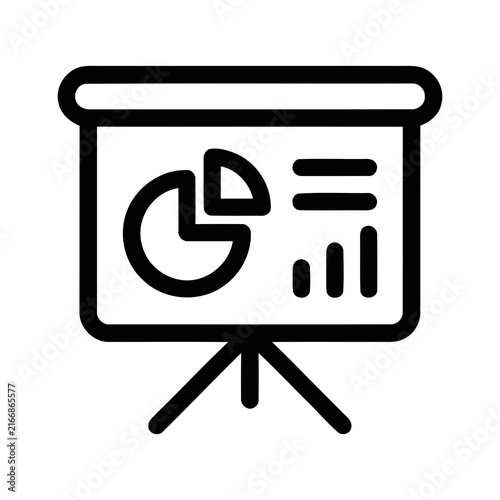Minimalist Bold Outline Presentation Chart Board Graphic Business Icon Concept