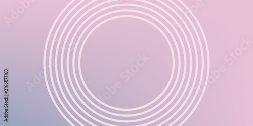 Abstract pastel pink and purple gradient background with concentric white line circles for modern cosmetic banner and elegant product mockup