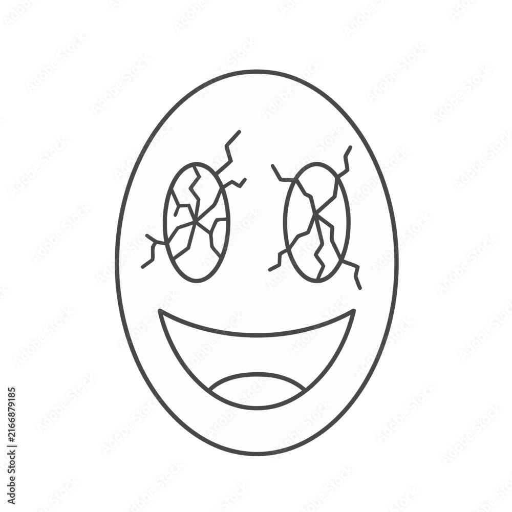 Fototapeta premium Cracked smiley face icon