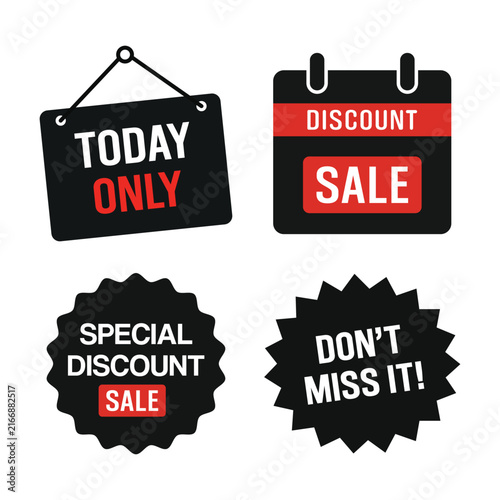 Vector Set of Black Friday Sale Icon For Shopping Design