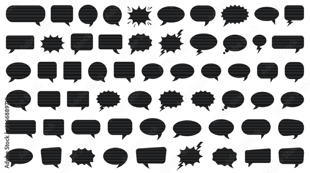 Fototapeta premium Speech Bubble Icon Collection Set With Various Chat Conversation Message Callout Comic And Communication Elements