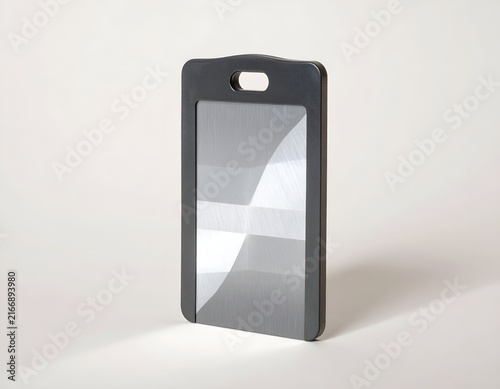 Vertical metal ID badge holder