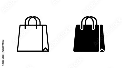 Shopping bag icons set isolated on transparent background