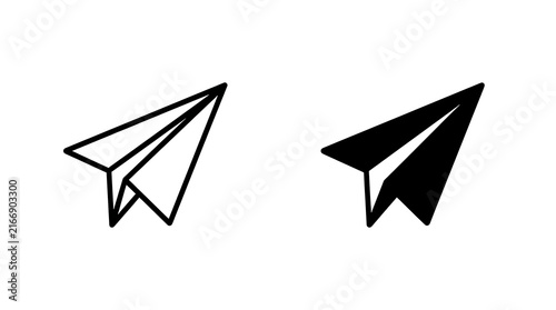 Paper plane icons set isolated on transparent background