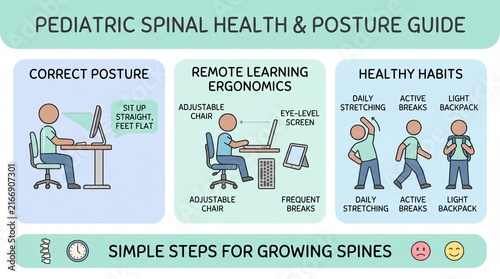 Pediatric Spinal Health and Posture Guide Infographic for Kids and Students