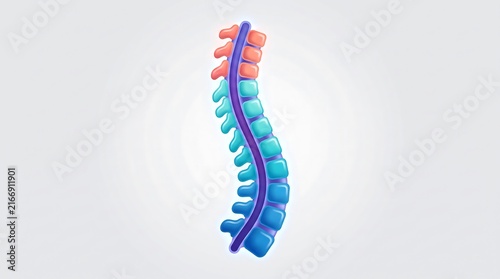 Detailed 3D medical illustration of human spinal column and vertebrae with human spine bone structure spinal cord human body spine health vertebral column back pain body part medical research