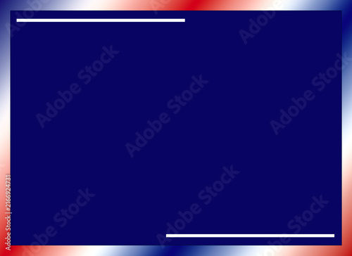 Blue Banner Template, Gradient Border Horizontal Landscape Frame