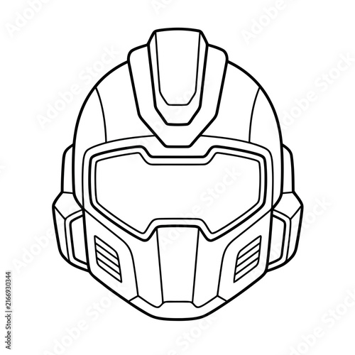 Robot helmet outline