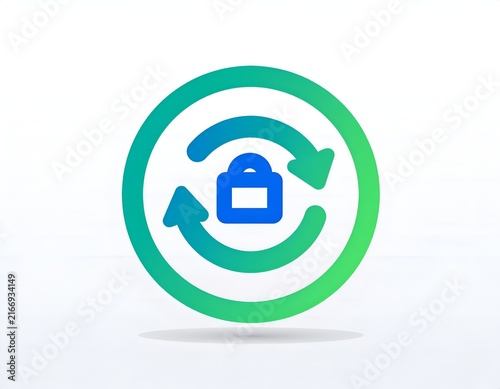 Security lock icon with circular synchronization arrows.