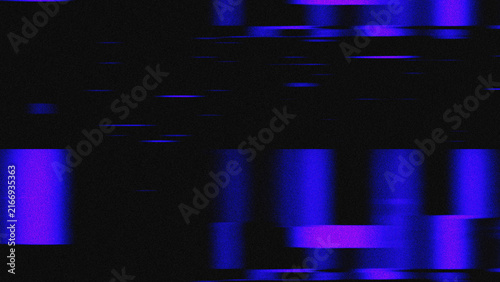 Cuadro en lienzo Abstract digital glitch background with neon purple and blue distorted pixels li