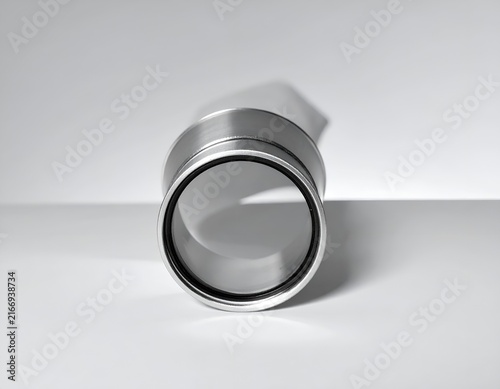 Top view of metallic pipe or cylinder.